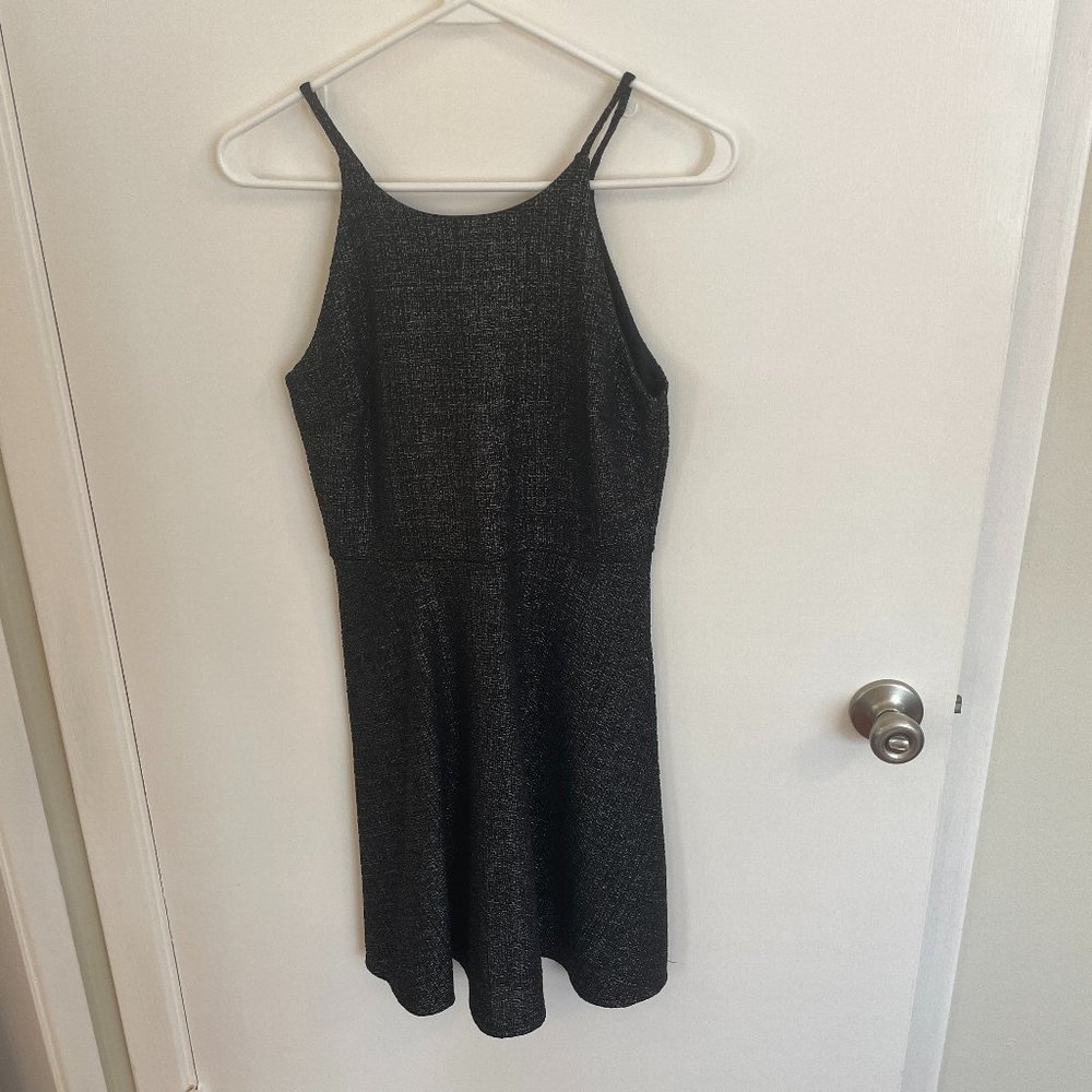 Aqua Metallic Cocktail Mini Dress Medium